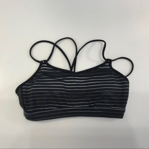 Black striped Lululemon sports bra